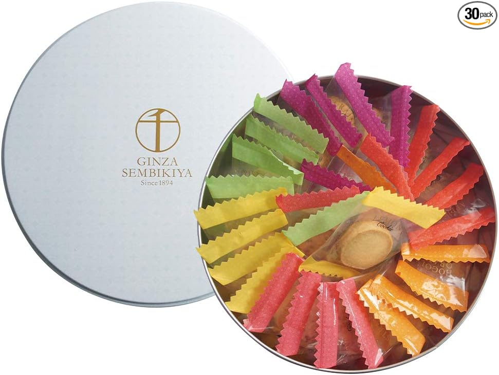 Ginzakisenbiki-ya Canned Ginza Cookies (6 pieces) Gift, Sweets, Baked Goods, Cookie Assortment