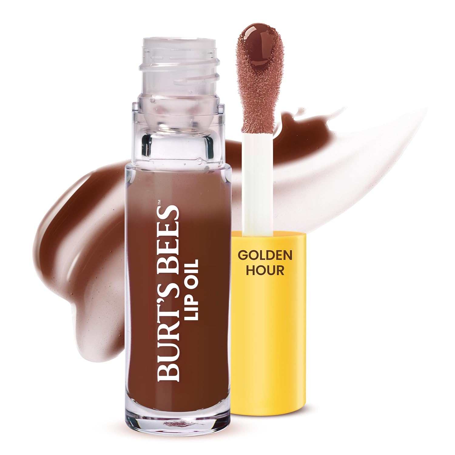 Burt's Bees Aceite Labial Plum Twilight, Hidratación Instantánea, Nutre y Suaviza los Labios, Toque de Color Transparente, Acabado de Alto Brillo, Aceite de Jojoba de Origen Responsable, No Pegajoso