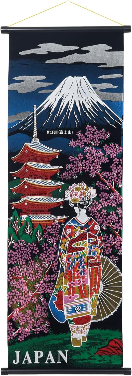 Japanese Souvenir Wall Scroll Tokyo Bean (Height 16.1 x Width 7.1 inches (41 x 18 cm), Made in Japan, Pennant Material, Lightweight and Compact