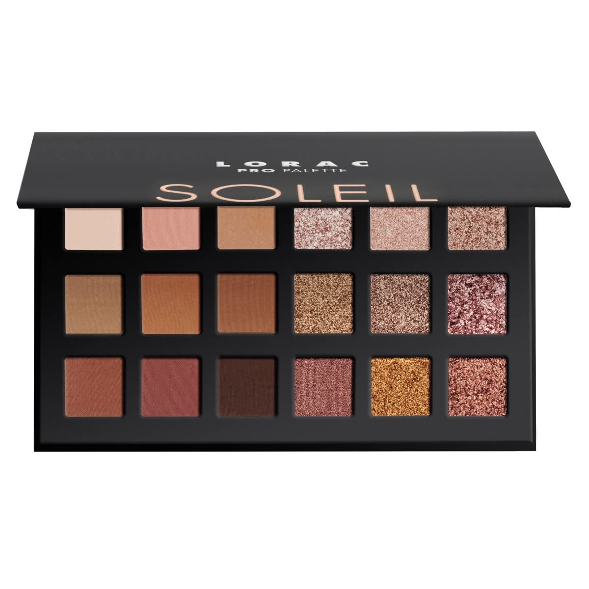 LORAC PRO - Paleta de sombras de ojos mate y brillante, metálico de alta pigmentación, espejo compacto
