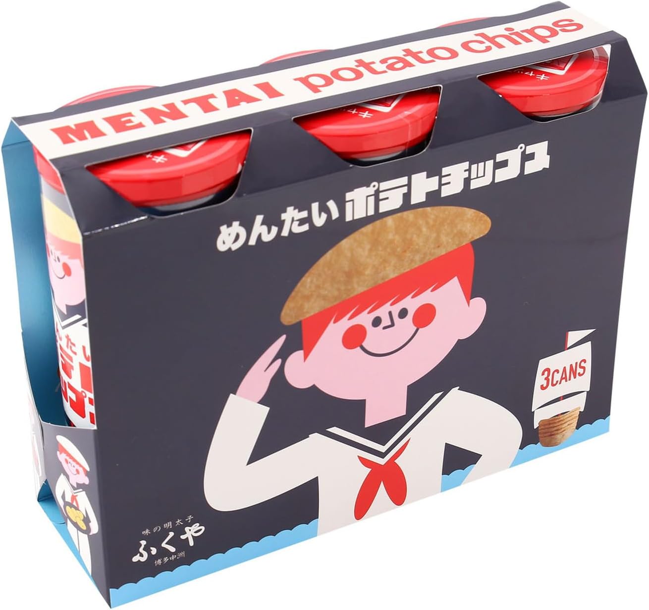 Fukuya Mentaiko Potato Chips, 3-piece Set, Hakata, Kyushu, Souvenir, Potato Chips, Snacks, Snack Food, Bourbon