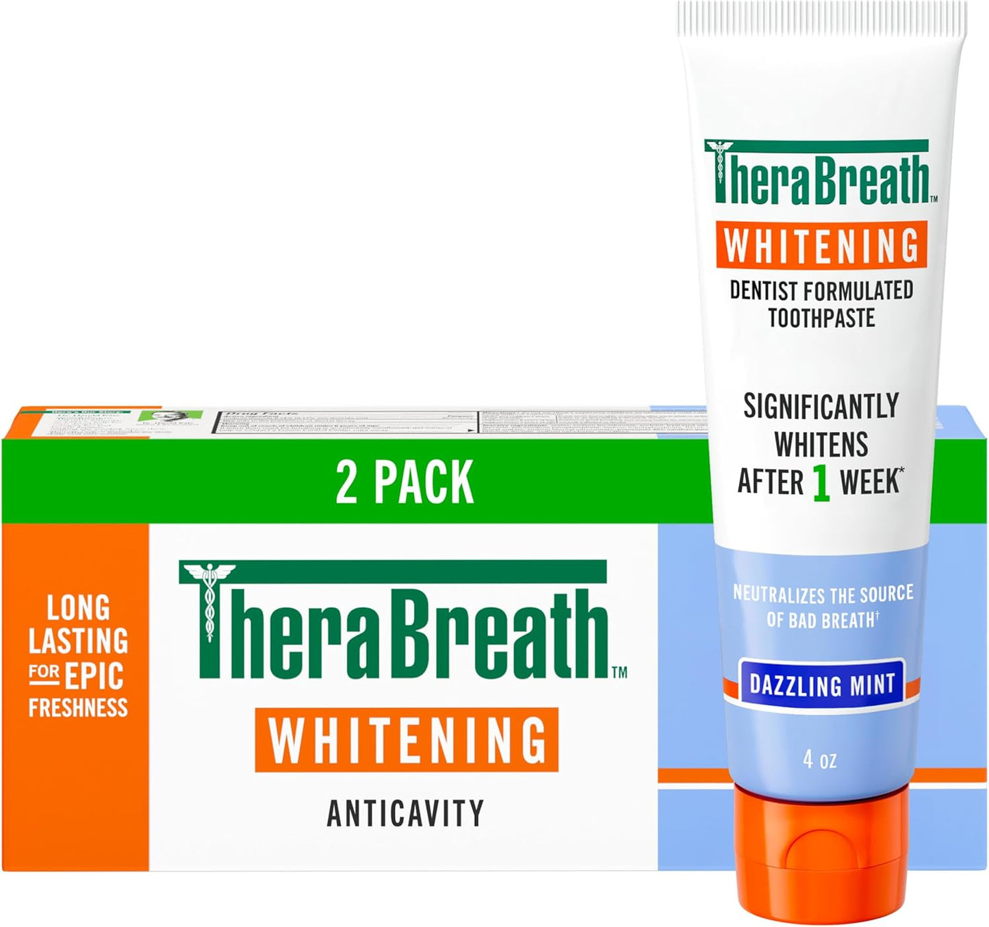 TheraBreath , Encías saludables, periodontistas de 24 horas, formulada enjuague oral de CPC, menta limpia, 16 fl oz (paquete de 2)