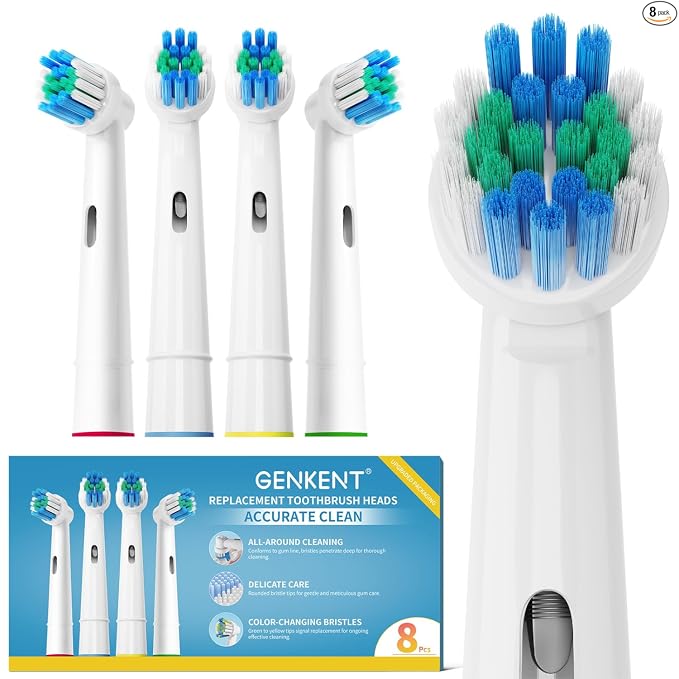 Cabezales de repuesto compatibles con Oral B Braun, 12 piezas cabezales de cepillo de dientes eléctricos profesionales compatibles con cabezales de repuesto Oral B Recambio 7000/Pro 1000/9600/500/3000