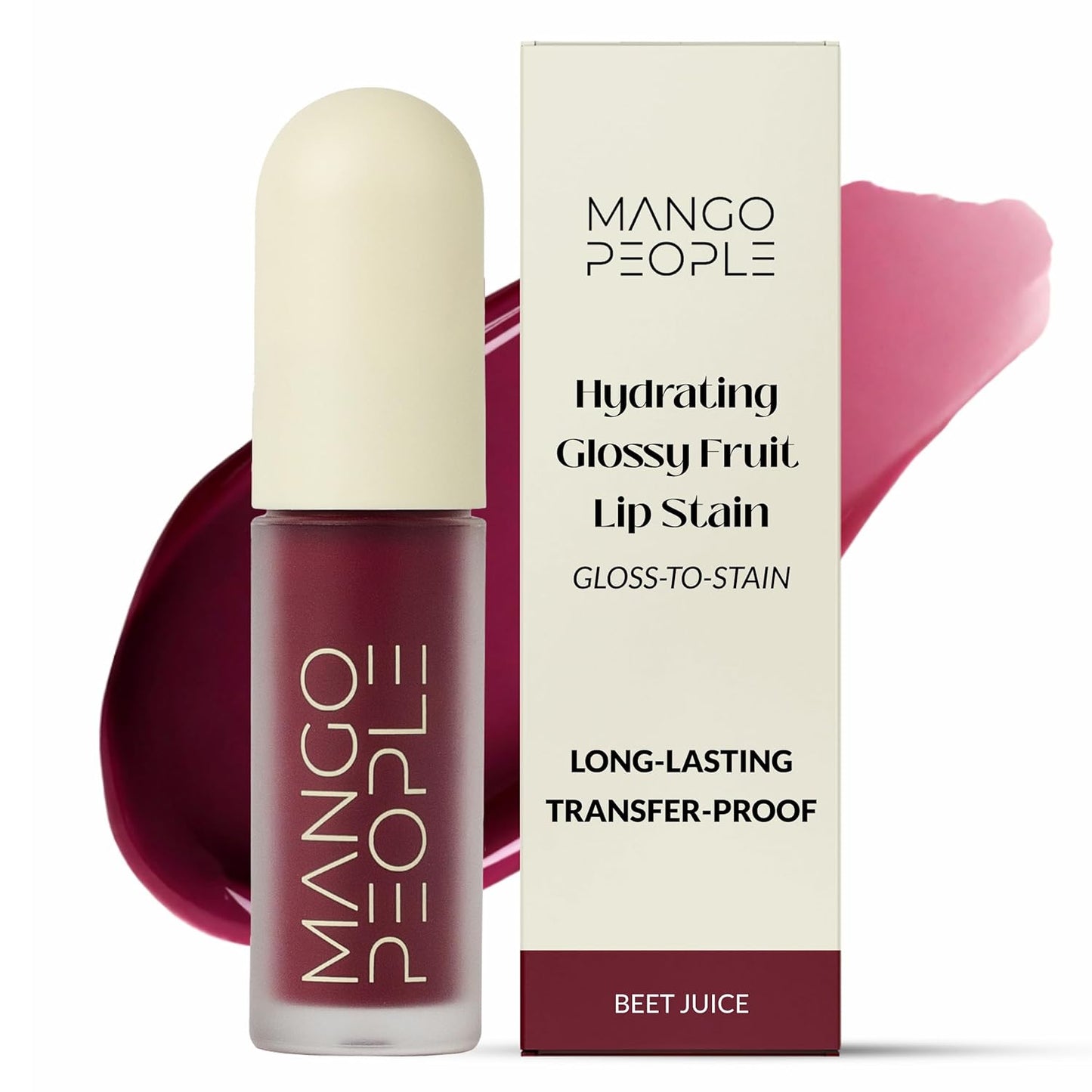 Mango People Tinte labial hidratante brillante de frutas, brillo 2 en 1 para manchas de larga duración, tinte y tinte de aceite, maquillaje de labios ligero con acabado de alto brillo para labios