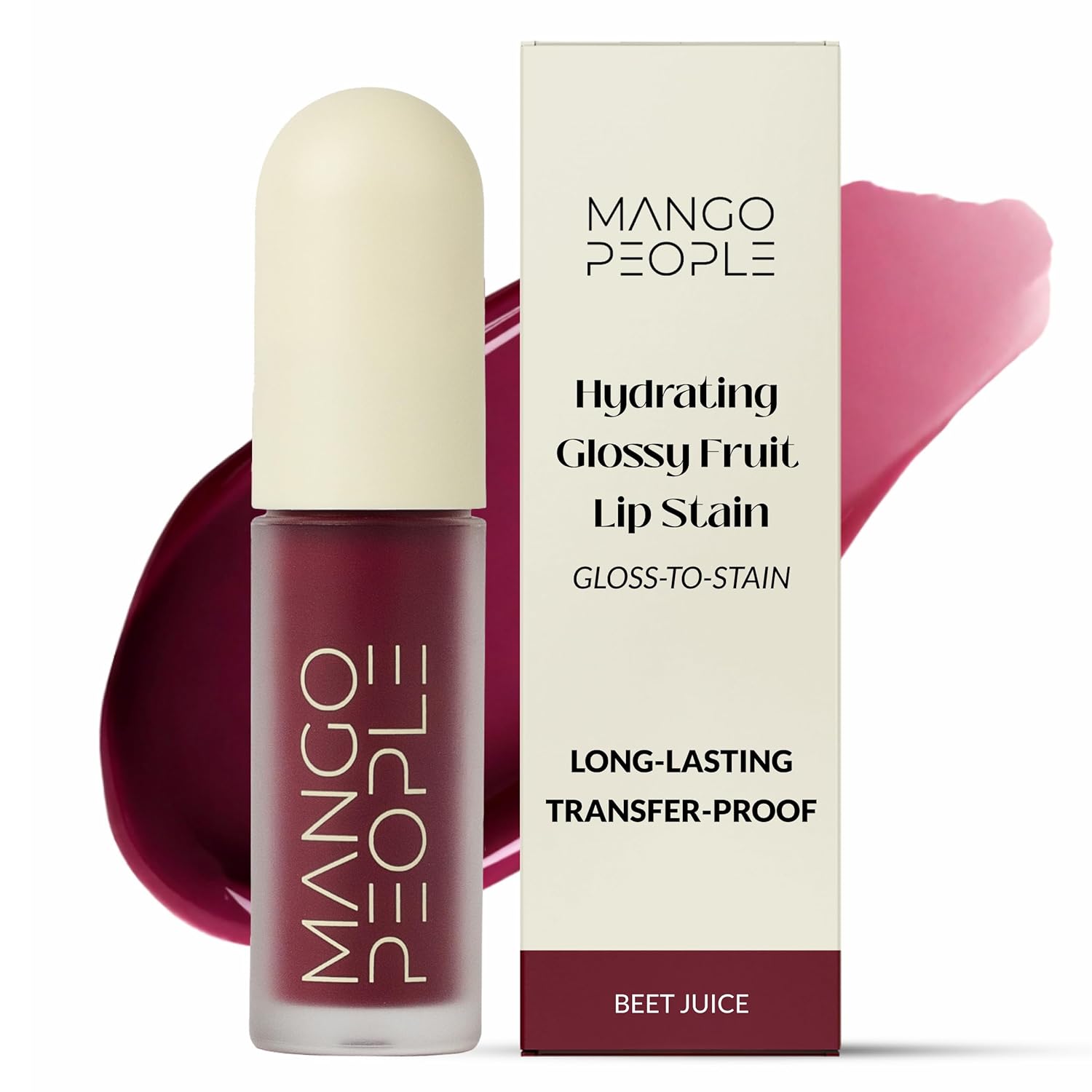 Mango People Tinte labial hidratante brillante de frutas, brillo 2 en 1 para manchas de larga duración, tinte y tinte de aceite, maquillaje de labios ligero con acabado de alto brillo para labios