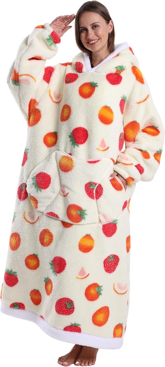 Capecage - Manta con capucha, sudadera con capucha larga como regalos de cumpleaños para mujeres y hombres, manta portátil larga para mujeres y hombres.