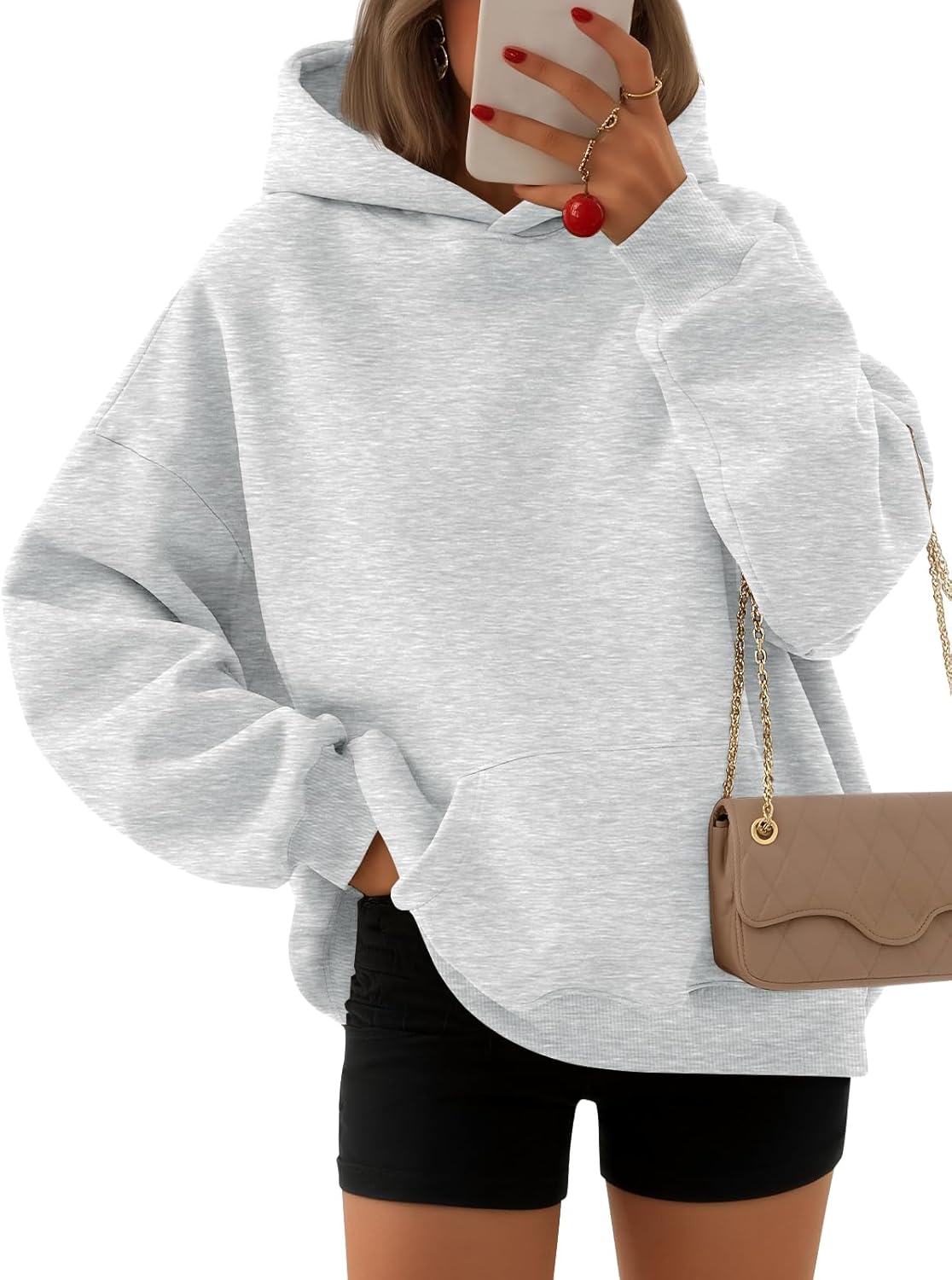 EFAN - Sudadera con capucha para mujer - Sudadera de vellón sobredimensionada con mangas largas para otoño e invierno, ropa de moda inspirada en el estilo Y2K