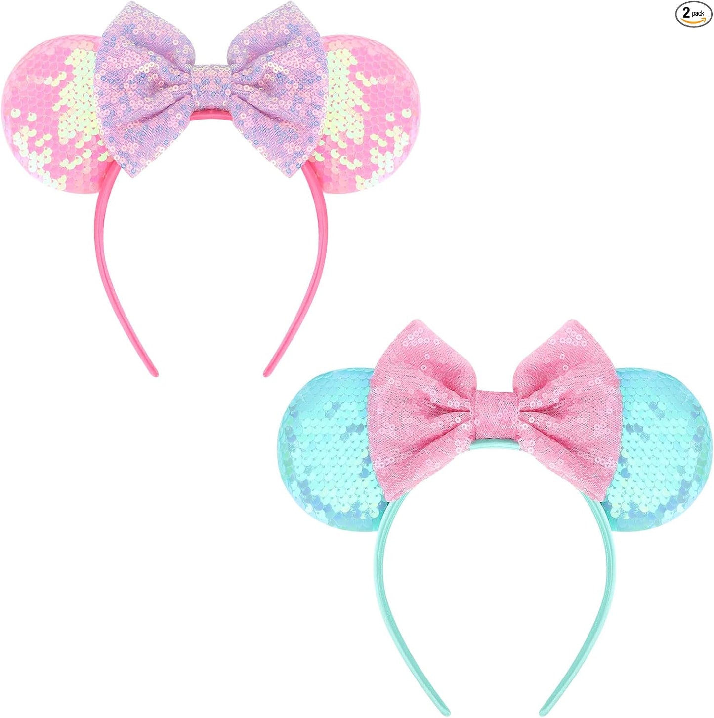 DRESHOW Mouse Ears Bow Headbands Sequins Party Decoration Cosplay Costume for Women