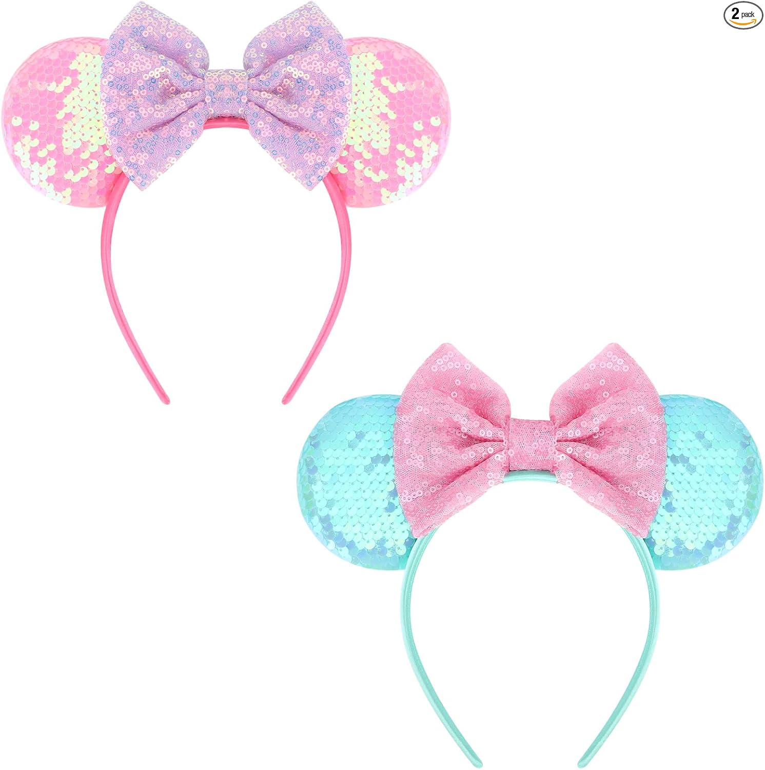 DRESHOW Mouse Ears Bow Headbands Sequins Party Decoration Cosplay Costume for Women