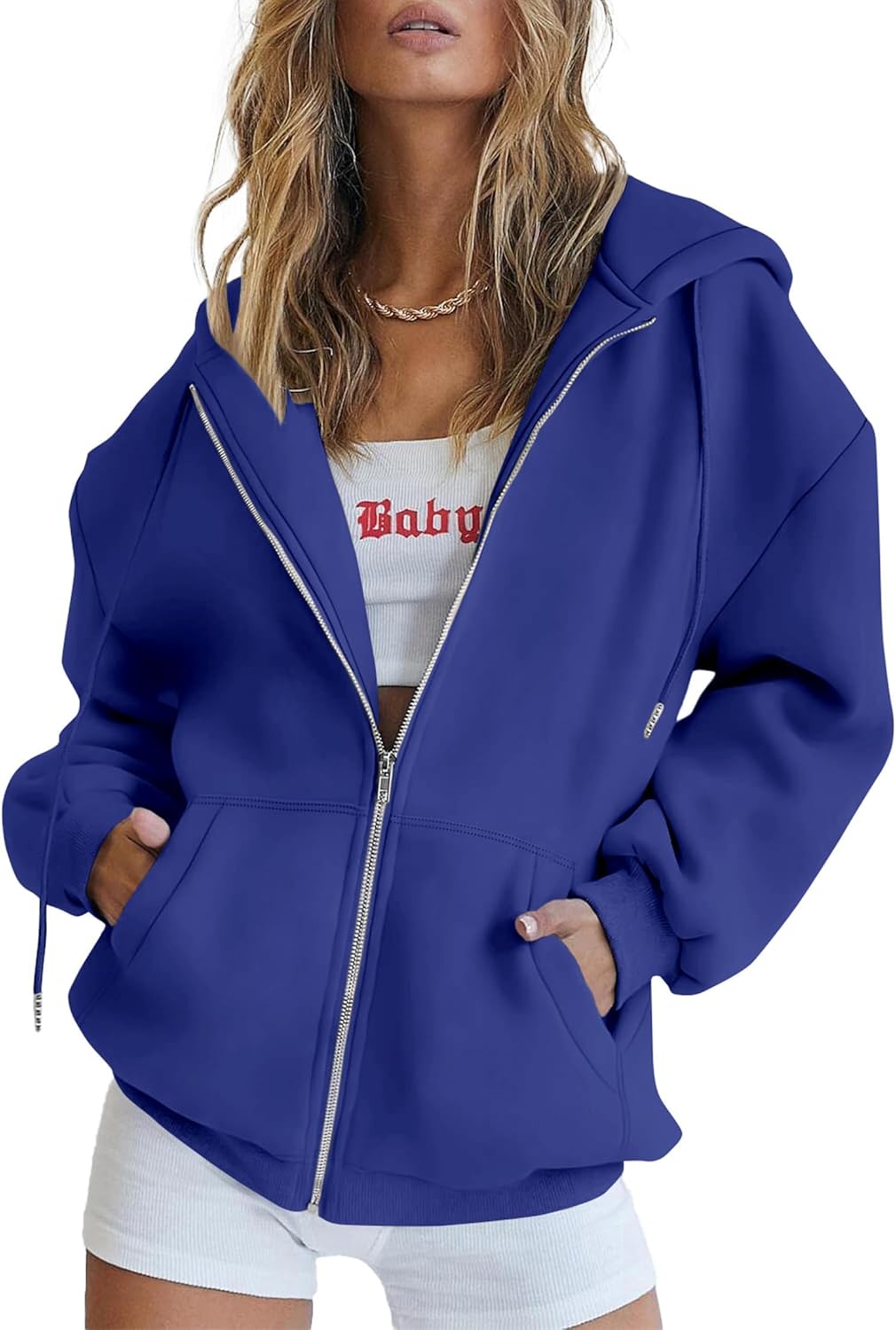 PRETTYGARDEN Sudaderas con capucha Y2K con cremallera para mujer, estilo casual, manga larga, para otoño e invierno, chaquetas con bolsillos