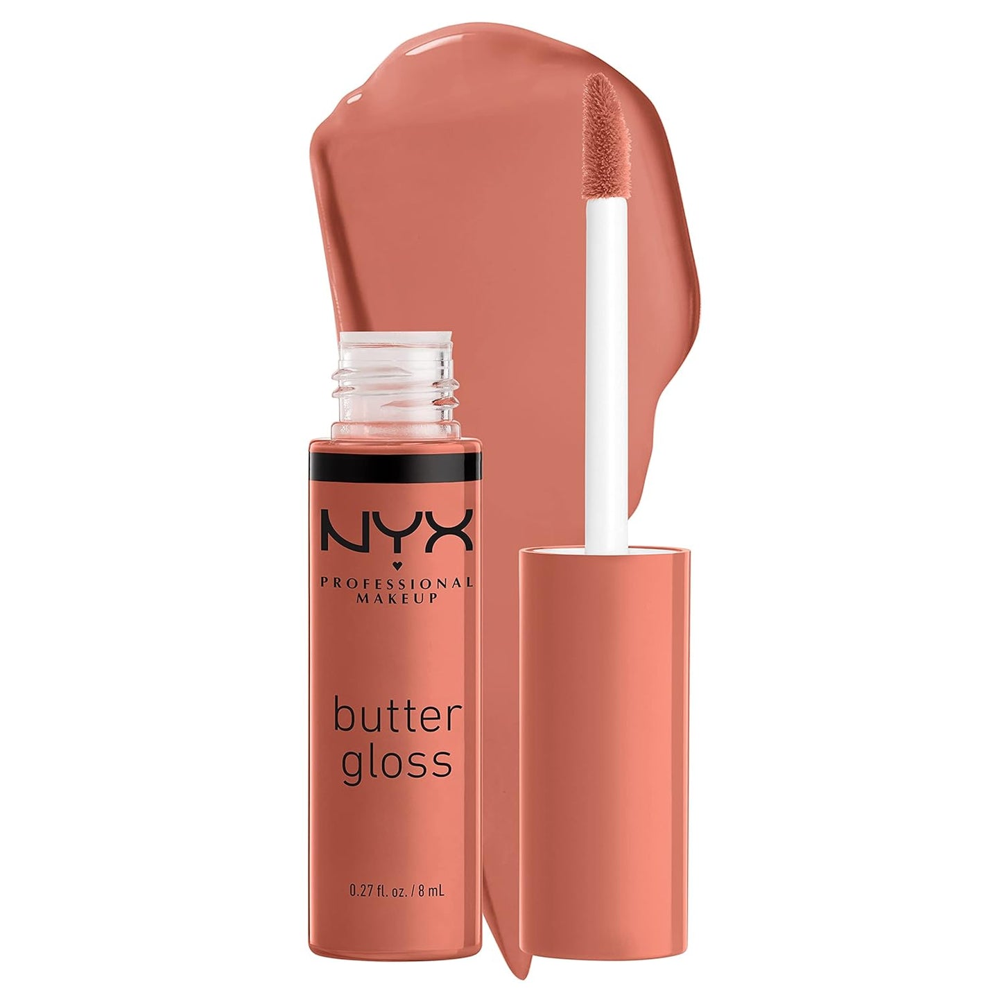 NYX MAQUILLAJE PROFESIONAL Brillo de mantequilla, brillo de labios no pegajoso - Tiramisu (Brown)