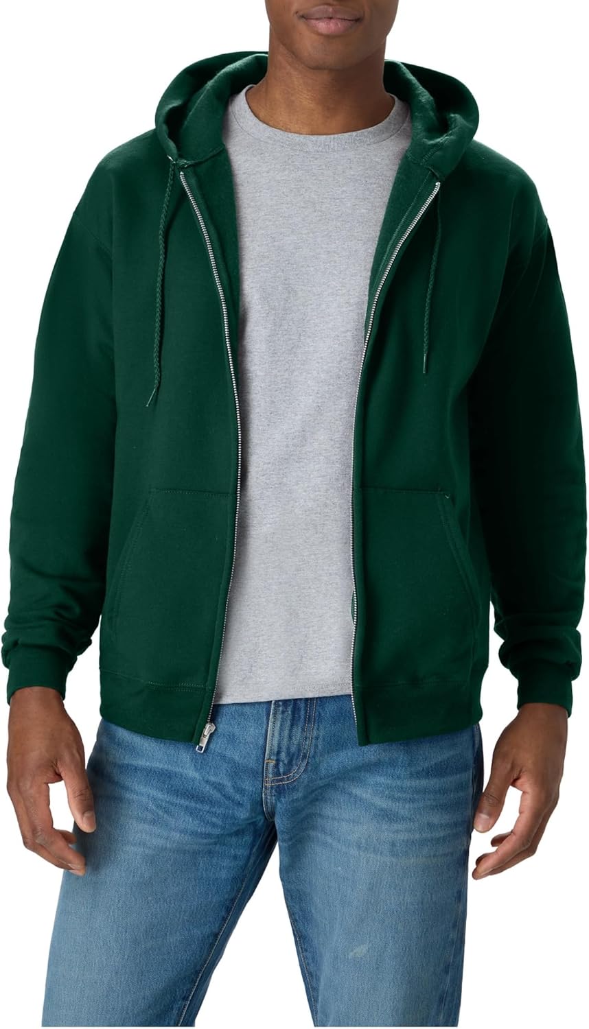 Hanes sudadera con capucha y cremallera completa para hombres, Ecosmart sudadera de polar con capucha y cremallera completa para hombres, sudadera con capucha