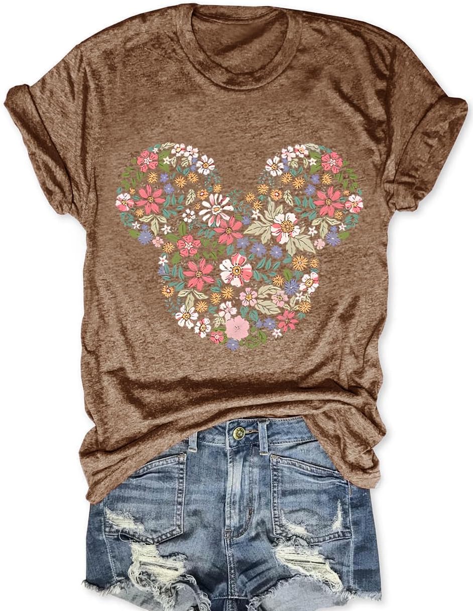 Magic Kingdom Castle - Camisa casual de manga corta para vacaciones, ropa bohemia para mujer, lindas camisetas de verano