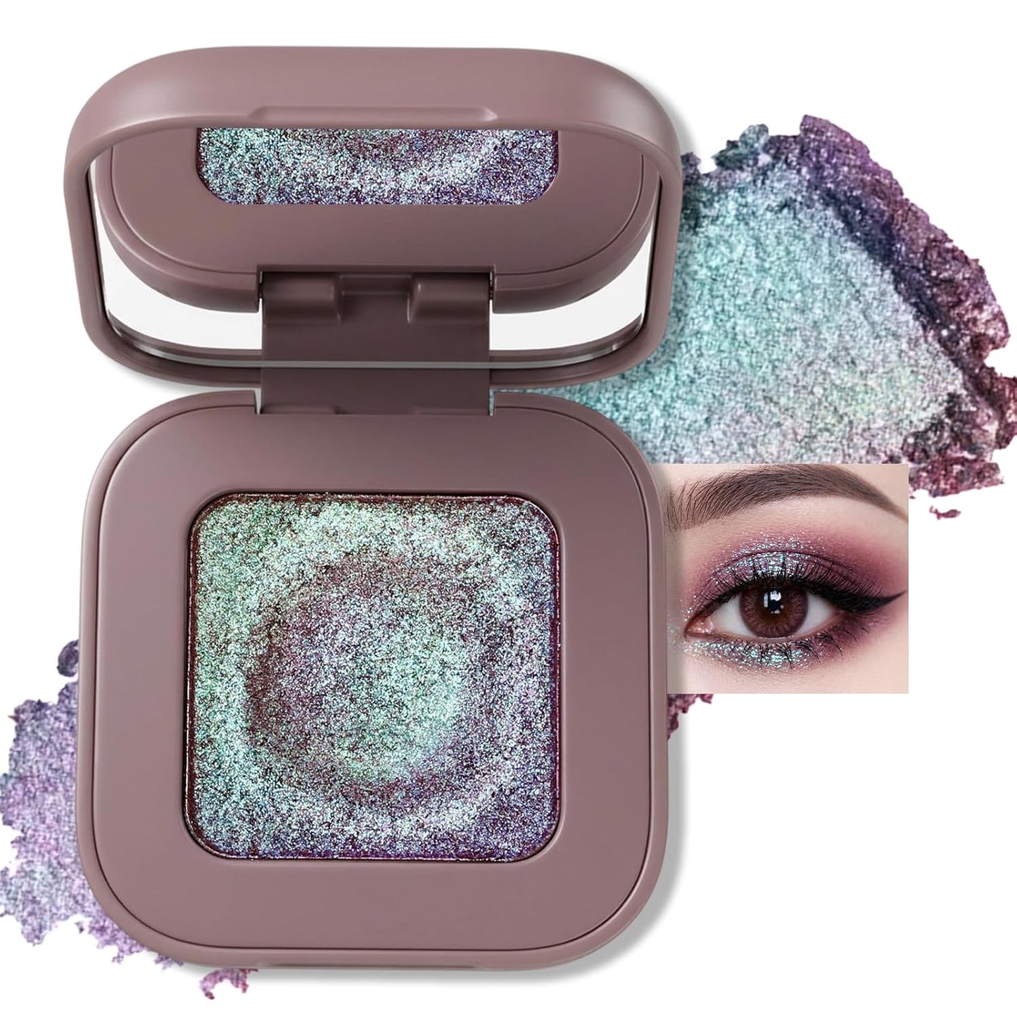 Erinde Paleta de sombra de ojos mate marrón individual, sombra de ojos de terciopelo maquillaje natural compacto en polvo, maquillaje de ojos de larga duración, ultra mezclable, color pigmentado