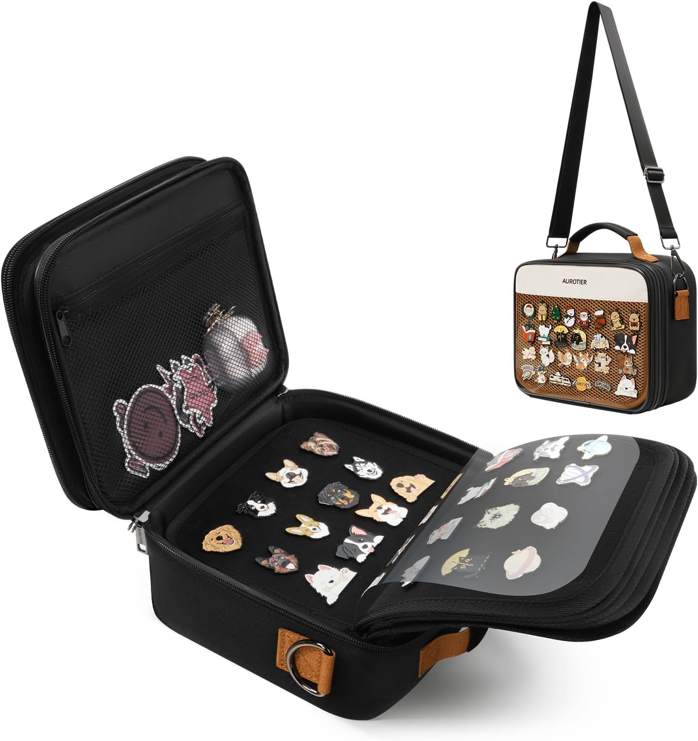 AUROTIER Bolsa de Exhibición de Alfileres Esmaltados, Libro de Colección de 12 Páginas para Intercambio de Alfileres y Parches, Estuche de Exhibición de Alfileres para Almacenar Alfileres Esmaltados