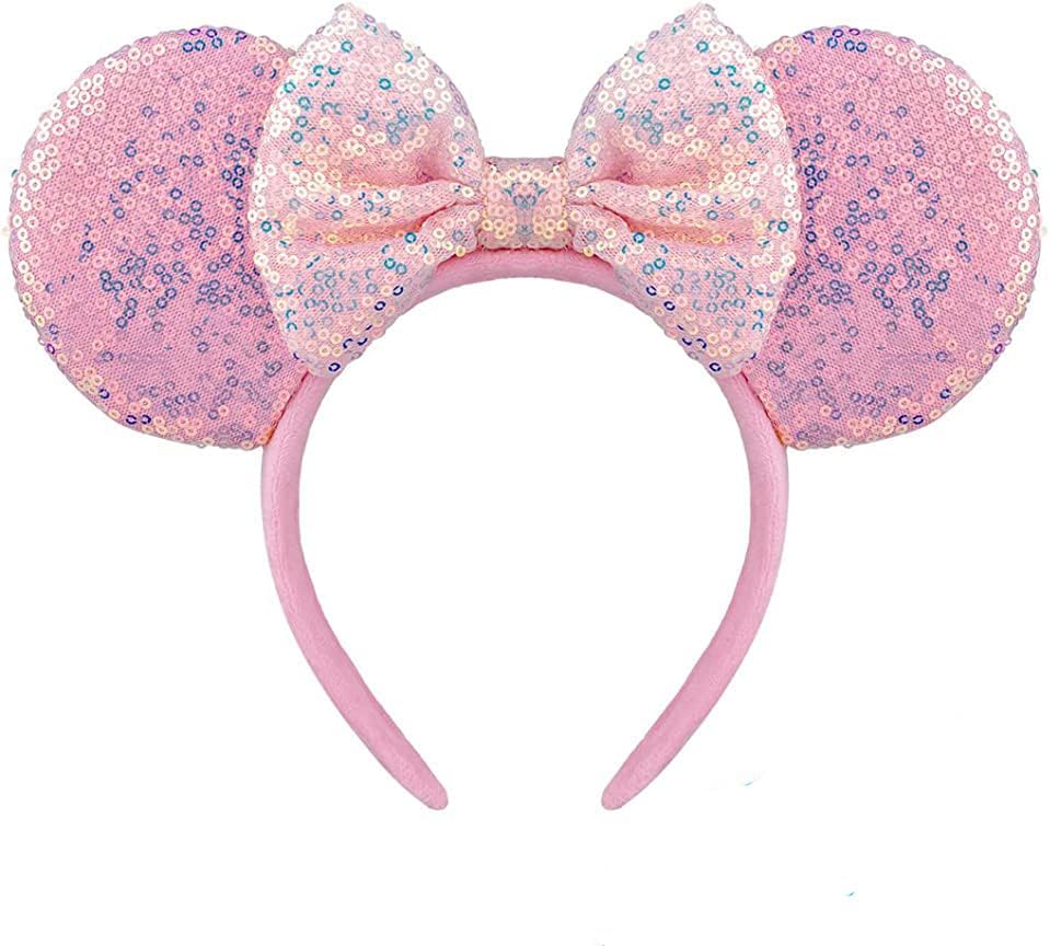 AQOKKA Mouse Ears Headbands with Bow Minnie Ears Cosplay Costume Hair Accessories for Women Birthday Party Decoration