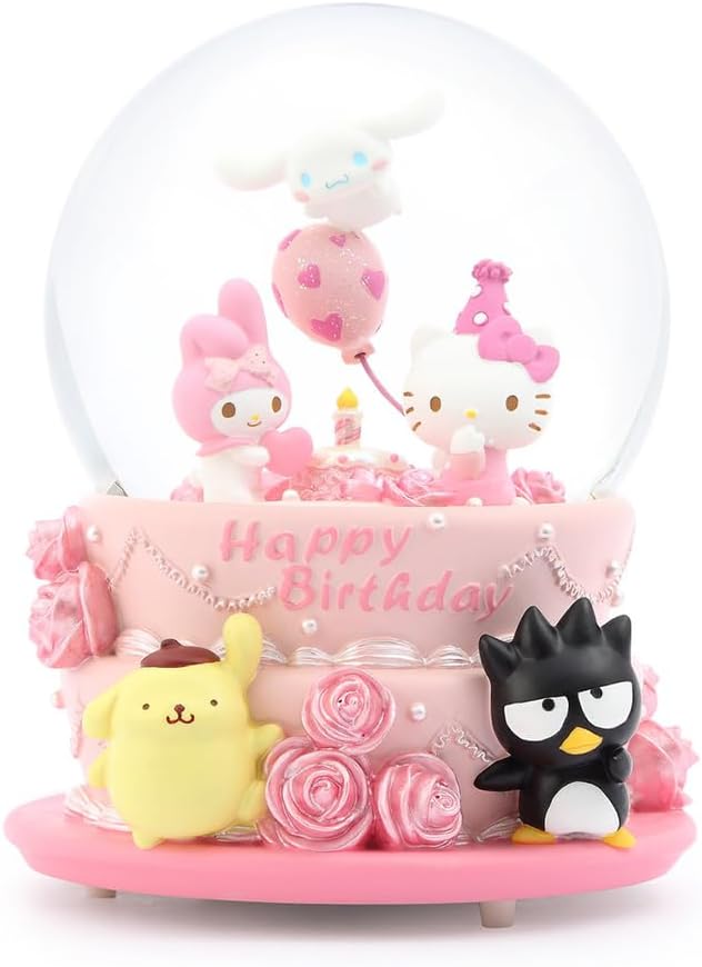 Sanrio Characters x JARLL KT22113-JP Cinnamon Roll Christmas Sleigh Snow Globe Music Box Interior Figurine Decoration Present Wedding Gift Birthday Approx. 7.1 inches (18 cm) Height