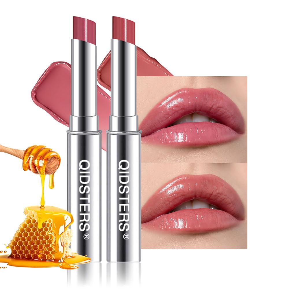 Honey Lipstick - Bálsamo labial tintado, mancha labial hidratante transparente para todos los tonos de piel (A-2Pcs-07 Mauve+09 Cherry, 2 unidades (paquete de 1))