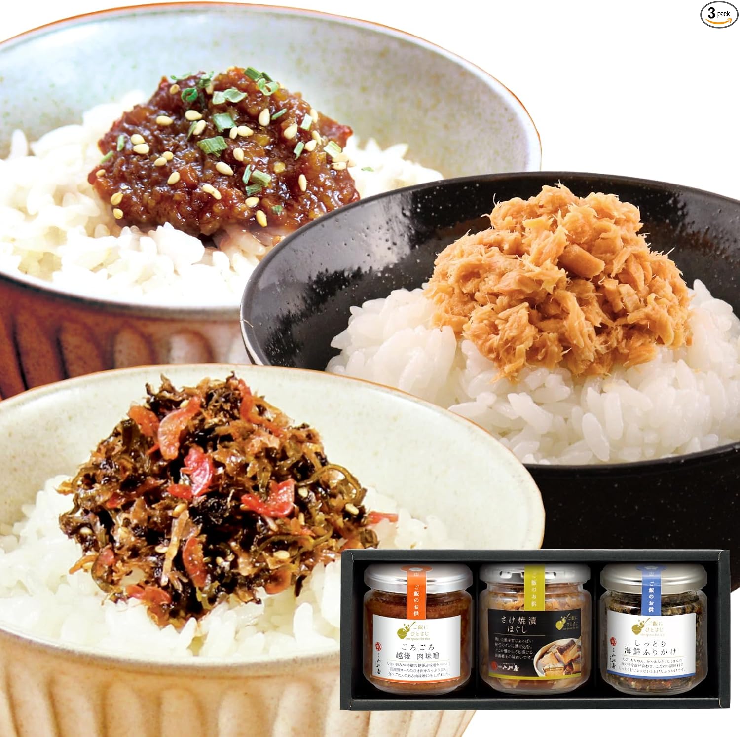 Niigata Ogawaya Rice Companion (Set of 6, Gororororo Echigo Meat Miso 2 Moist Seafood Sprinkles, Sake Chazules, Red Sake, Roasted Biscu), Gift Present, Order, Room Temperature, Thank You, Congratulations