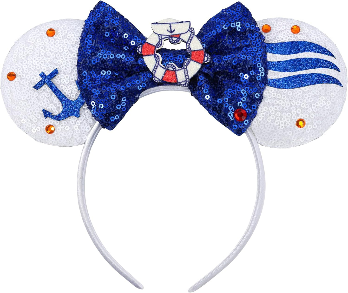 ETLUK - Diadema con orejas de ratón, orejas de animal con lazo de lentejuelas para mujeres y niñas, orejas de parques para accesorios de cosplay, fiesta (León)