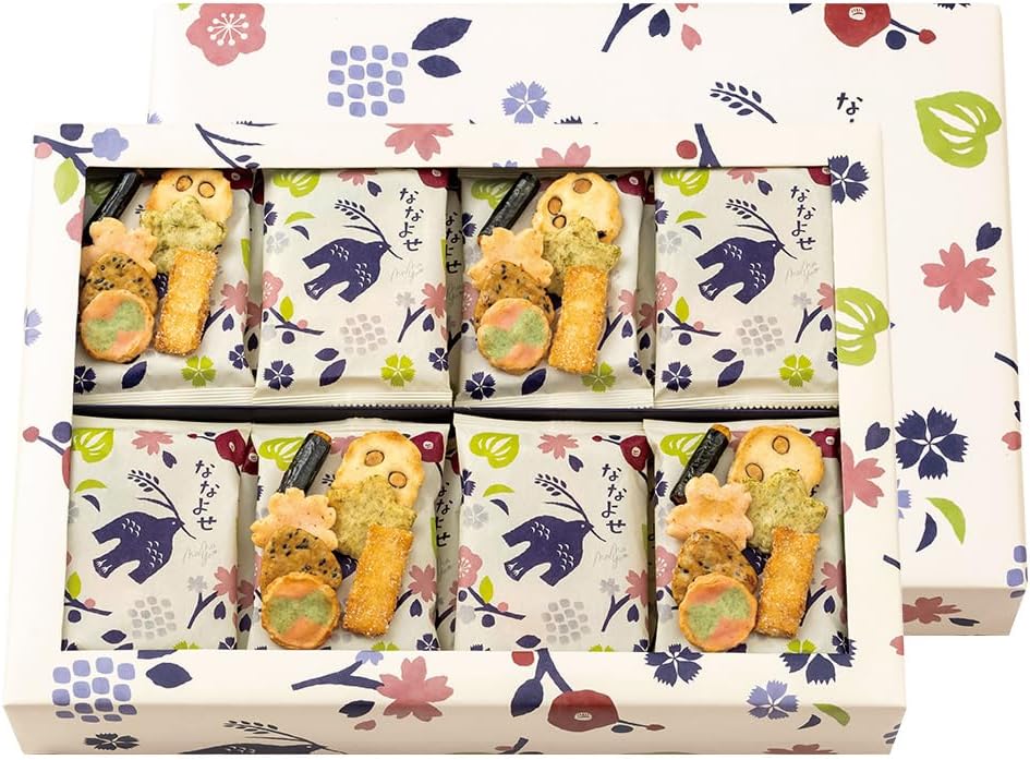 Rakumido Nanayose, 16 Bags, Packaged, No Shopping Bag, Original Small Bag, Gift, Japanese Sweets, Rice Crackers, Senbei, Snacks, Rice Confectionery