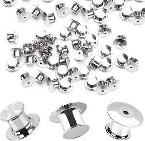 30 piezas de cierres de pin de metal con parte posterior de bloqueo | Nickel Plated Copper,convenient to carry, and blend seamlessly behind any pin,No Tools Required Spring Loaded Lock