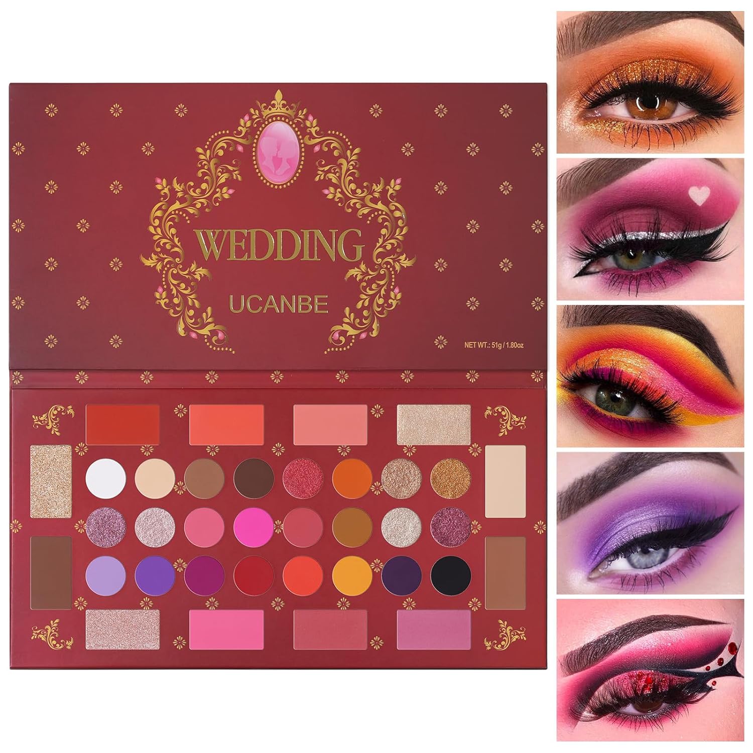UCANBE Spotlight Eyeshadow Palette Professional 40 Color Eye Shadow Matte Shimmer Makeup Pallet Highly Pigmented Colorful Powder Long Lasting Waterproof Eye Shadow
