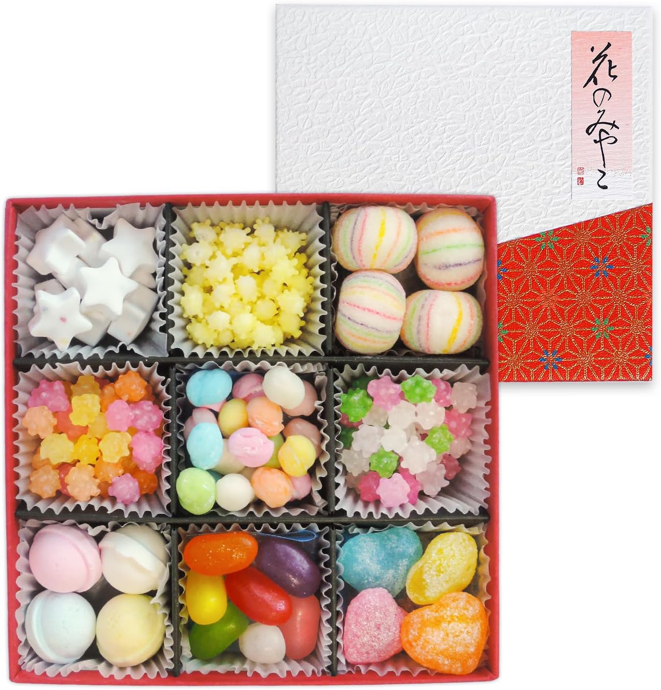 Fukuya Kyokashi Small Box Hana no Miyako 1 Box - A Combination of 9 Types Including Kinbi-to, Kyoto Candy, and Ramune - Pre-wrapped, Gift Message Available