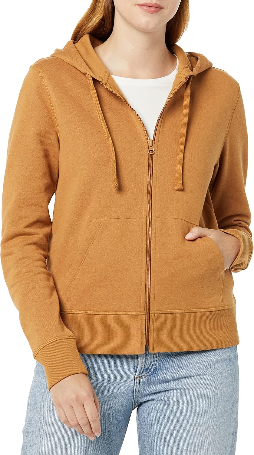 Essentials - Sudadera con capucha de felpa para mujer, con cremallera completa (disponible en tallas extragrandes)