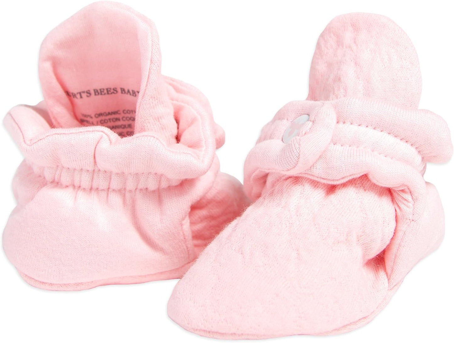 Burt's Bees Baby Botines ajustables para bebé, 100% algodón orgánico, botas fáciles de poner y quitar, ajuste cómodo, esencial para bebé