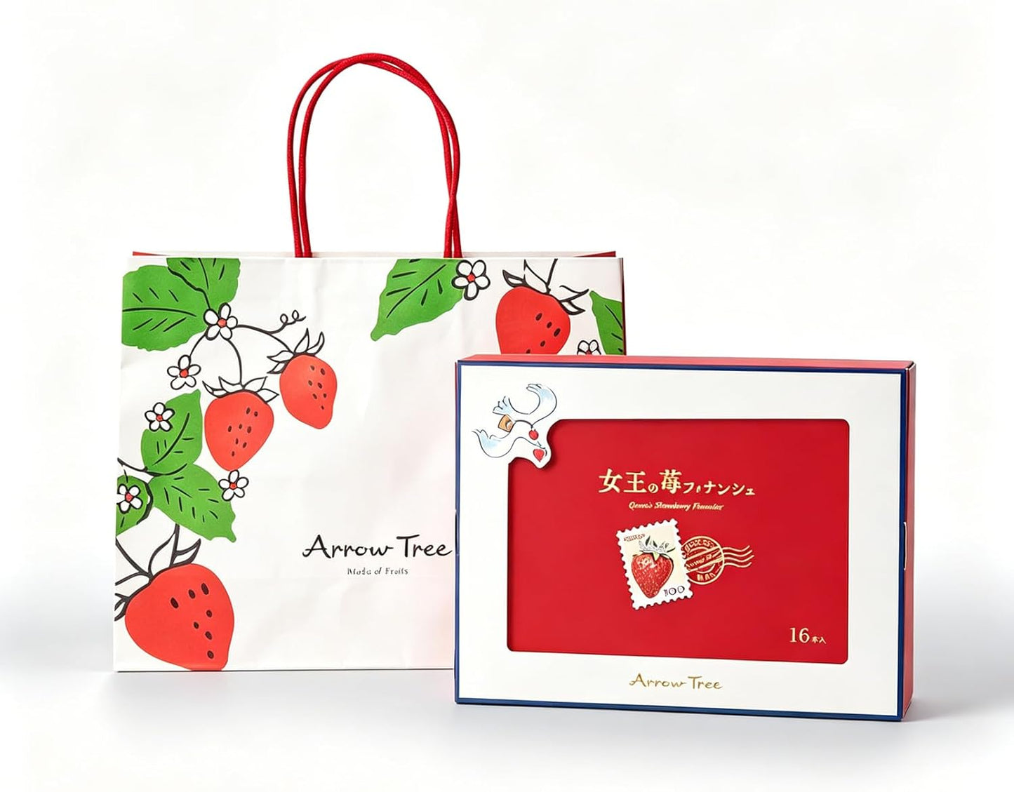 [Official] Arrow Tree Christmas Gift Amaou Queen Strawberry Financiers (16 pieces) Assortment Popular Confectionery Sweets Strawberry Financiers Individual Packaging Present Gift in Return Inner