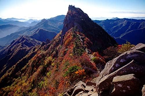 【日本の風景／地名のポストカード】愛媛県石鎚山 紅葉に染まる鋭い岩峰と雲海の稜線 はがき お土産 ハガキ 撮影/絶景.com