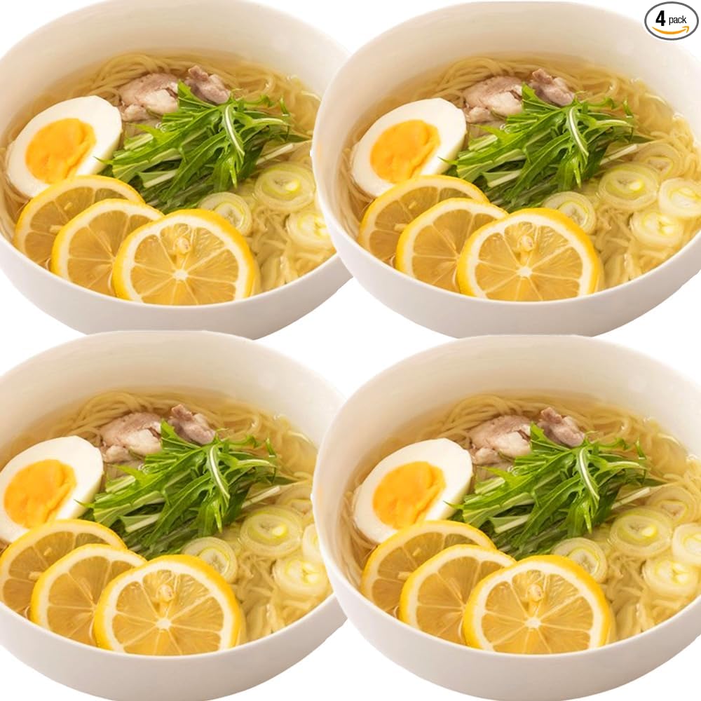 Rinsendou 【Akita Hinai Chicken Salt Ramen 4 servings】 Homemade Fresh Noodles & Soup, Light, Ambient Storage, 30 Days, Local Specialty, Gourmet, Easy Ramen, Try It | 透き通るスープ キレる塩味 あっさり塩ラーメン 比内地鶏だし 地鶏スープ 秋田名物ラーメン 老舗 時短 簡単調理