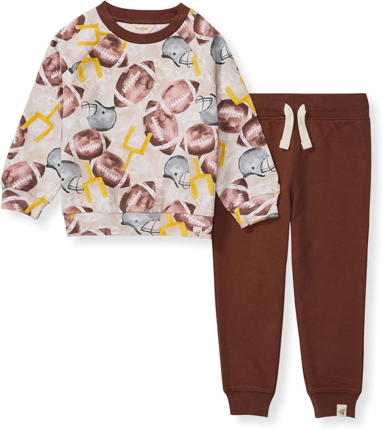 Burt's Bees Baby Boys Shirt and Pant Set, Long Sleeve Top & Bottom Outfit Bundle, 100% Organic Cotton