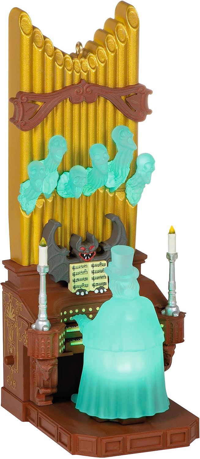 Tarjeta de recuerdo de Navidad Hallmark, colección Disney La mansión embrujada, El cuidador y su perro con luz y sonido, Regalos para fans de Disney