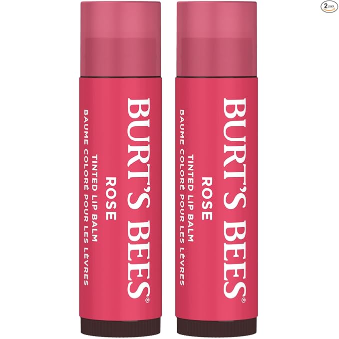 Burt's Bees Bálsamo labial con color con fórmula de bálsamo tintado 2 en 1 de larga duración, color infundido con manteca de karité profundamente hidratante para un acabado natural y acumulable, suave