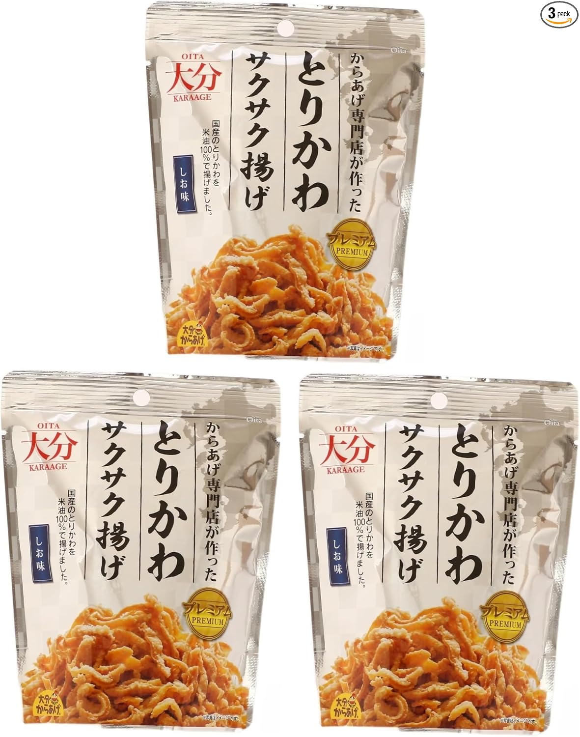 Oita Karaage Premium Crispy Chicken Skin Salt Flavor 30g Snack, Appetizer, Snack from Karaage Specialty Store