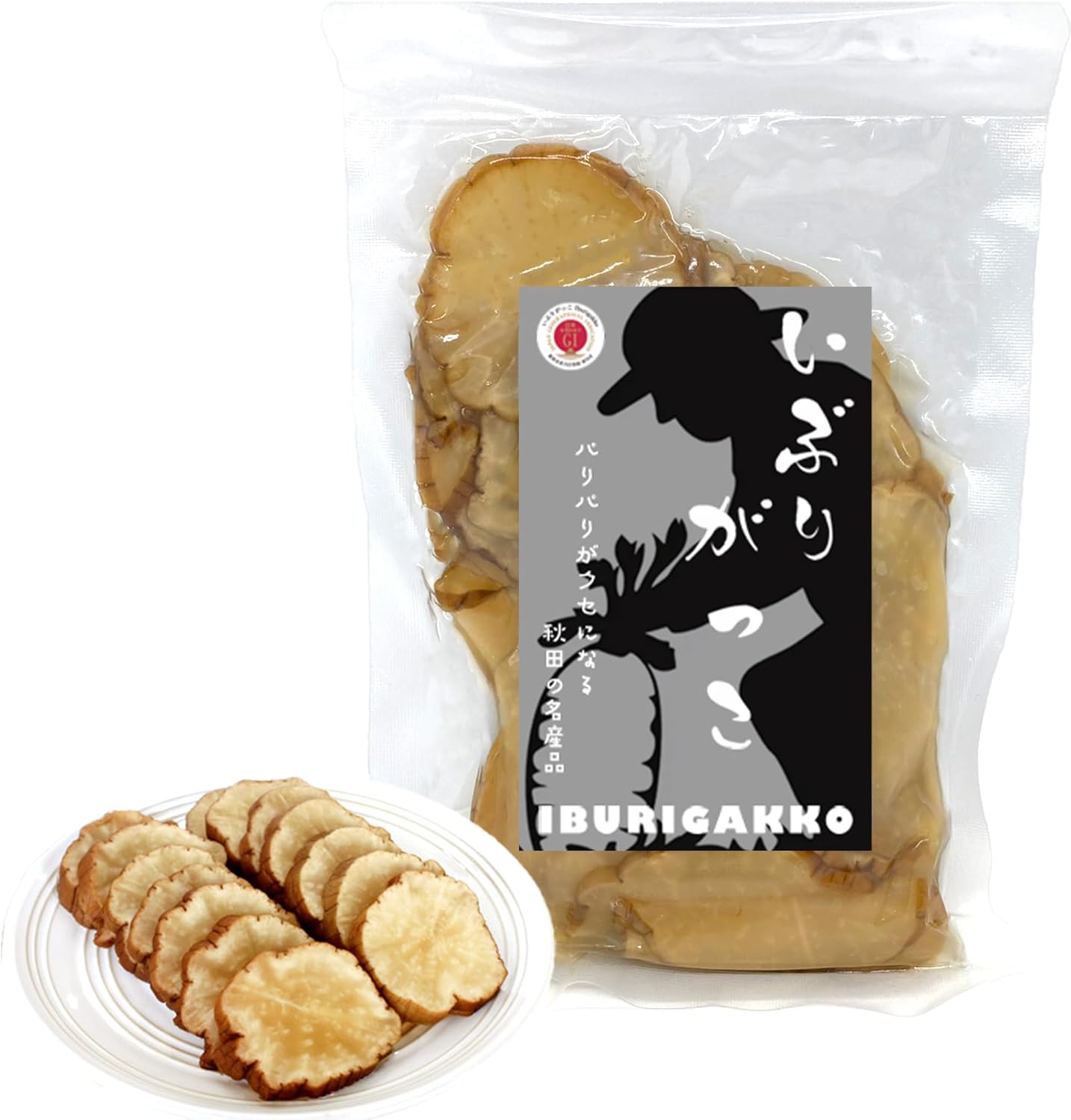 Akita Barley Sake, Ibuiri Gakko Slice, 7.1 oz (200 g), No Coloring Preservatives Additives, Pickle, Kaan Snacks, Rice, Side Dishes, Radish, Smoked