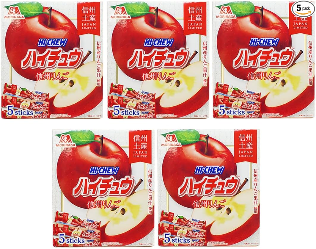 Morinaga Chewing Candy, Shinshu Limited High Chew Shinshu Apple, Made with Shinshu Apple Juice, Local Souvenir Hi-Chew HI-CHEW (1 Box)