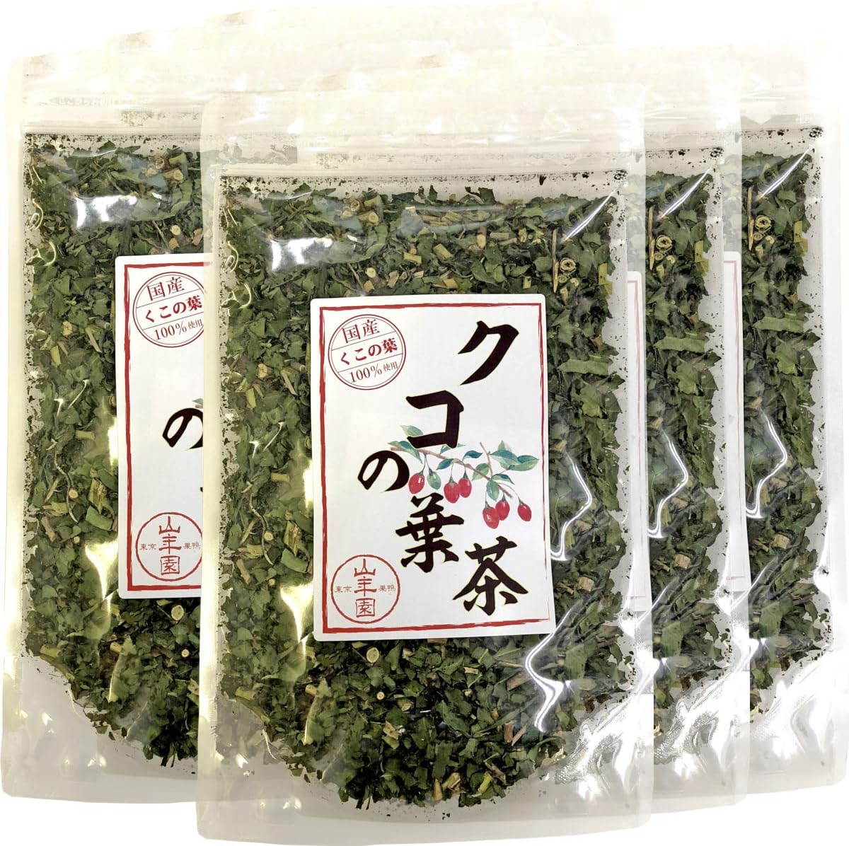 100% Japanese Wolfberry Leaf Tea, Additive-Free, 2.4 oz (70 g), Caffeinated in Miyazaki Prefecture, Sugamo Ochaya, Sannenen
