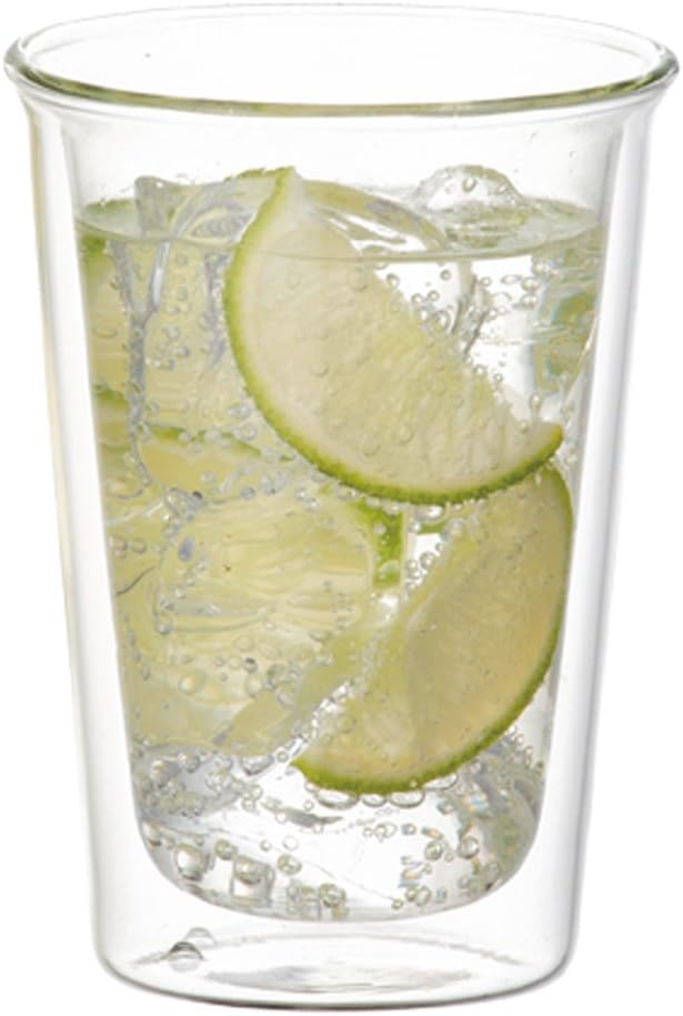 KINTO CAST Double Wall Rock Glass, 8.5 fl oz (250 ml), Heat Resistant Glass, Double Wall Construction, Microwave and Dishwasher Safe 21430