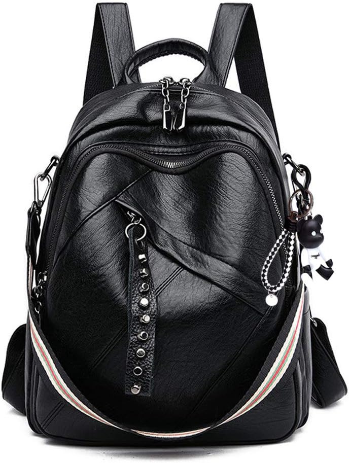 BUKESIYI Women's Backpack Handbags PU Leather Anti-theft Worn Shoulder Strap Original Elegant Brand FR78196 Black