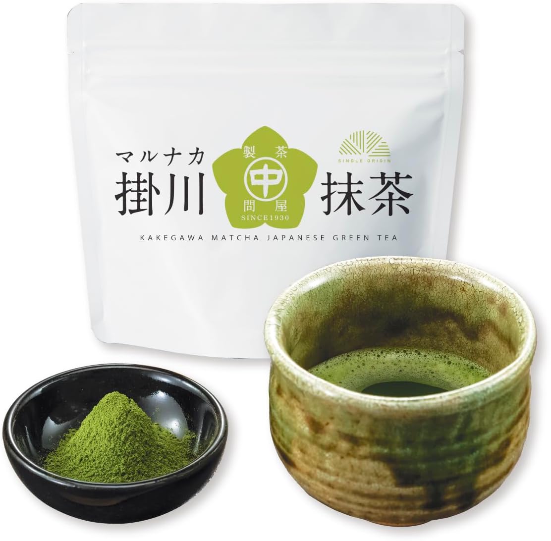 Nakamura Korokuen from the Tea Town Kakegawa "Marunaka Kakegawa Matcha & Shaker Set" 60g Kakegawa-grown 100% Single Origin with Measuring Spoon Matcha Latte for Practice Usucha Sweets Making Shaker