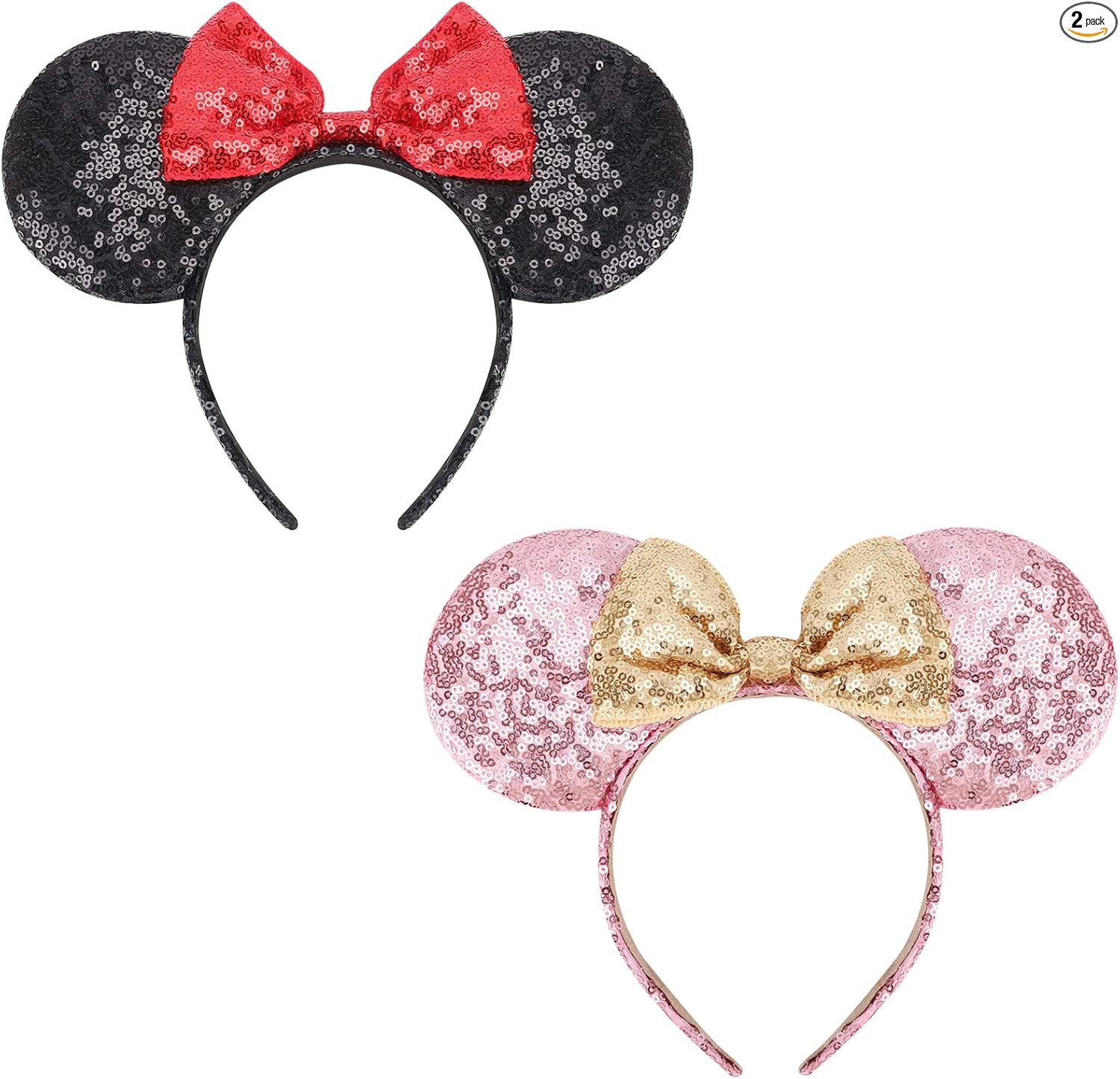 DRESHOW Mouse Ears Bow Headbands Sequins Party Decoration Cosplay Costume for Women
