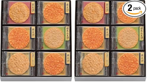 Kaishindo Roasted Assorted Shrimp Rice Crackers Gift Sweets Present Japanese Confectionery Shrimp Rice Crackers Individual Packaging Ochu-gen Offering 18 Bags