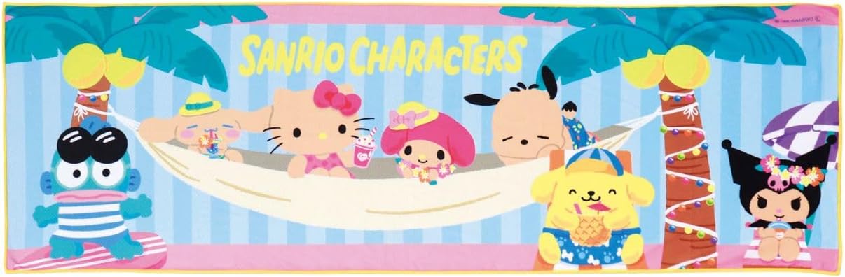 Sanrio Cooling Towel with Case, Long, 35.4 x 11.8 inches (90 x 30 cm), Cooling Towel, For Kids, Elementary School Students, Characters, Neck, Sports, Popular, Mobile Phone