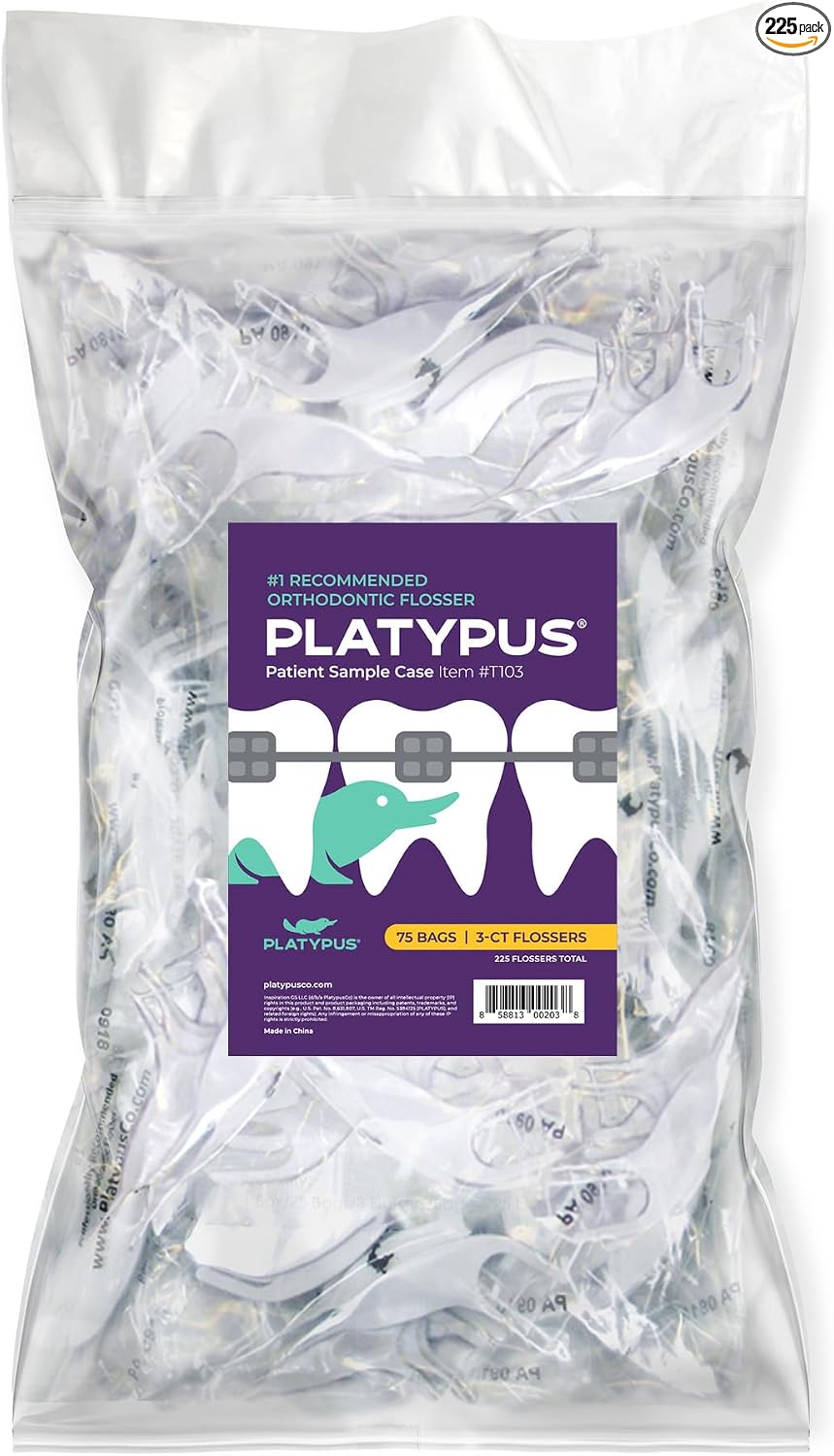 Platypus Hilo dental de ortodoncia para aparatos ortopédicos, 40 unidades (paquete de 1), púas ortográficas para adultos y niños, se adapta debajo del alambre del arco, no daña, fomenta los hábitos de