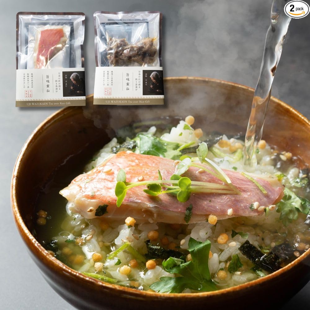 Yamashiro Bussan Ochazukey Tamaro Iri Premium Gift Seafood Gourmet ["Kodairicha Umajyugane"] 6 Meals (Kinmedai, Hamaguri, Grilled Haamo, Chicken, Buri, Anago) Domestic Tea Leaves Used (60 Years of Tea