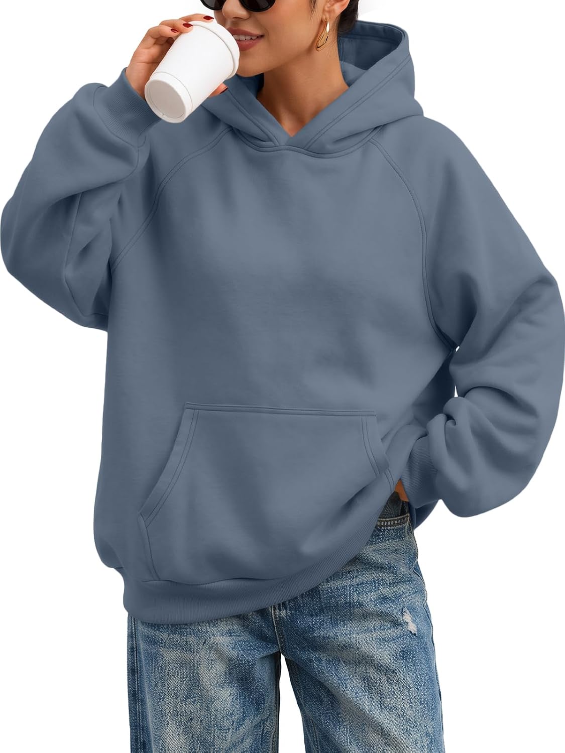 Trendy Queen Sudaderas con capucha de gran tamaño para mujer, cómodas sudaderas de forro polar, cómodas sudaderas de otoño 2026