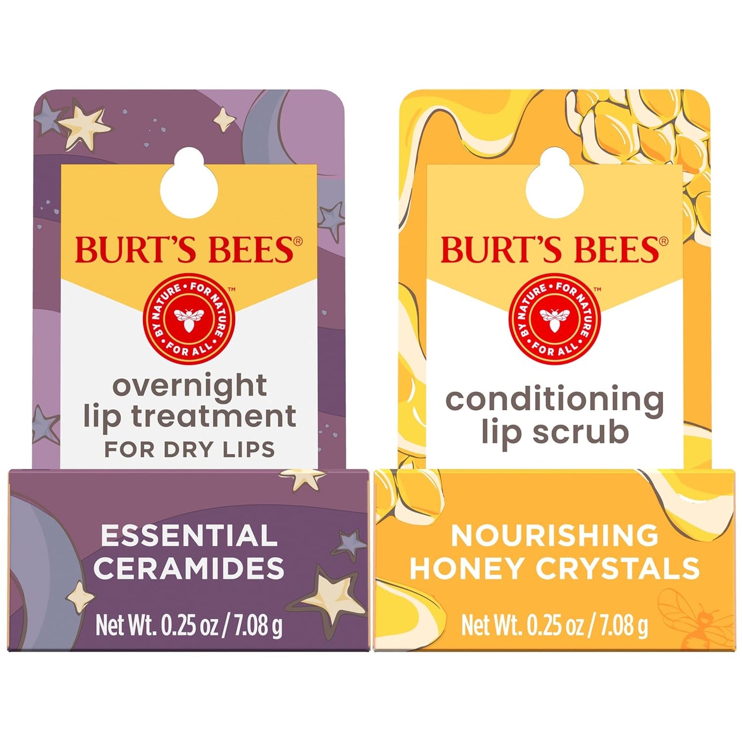 Burt's Bees Tratamiento intensivo de labios original durante la noche, hidratante, restaurador, reduce las líneas finas, vitamina E, aceites de ceramidas, cuidado de labios de origen natural, 0.25